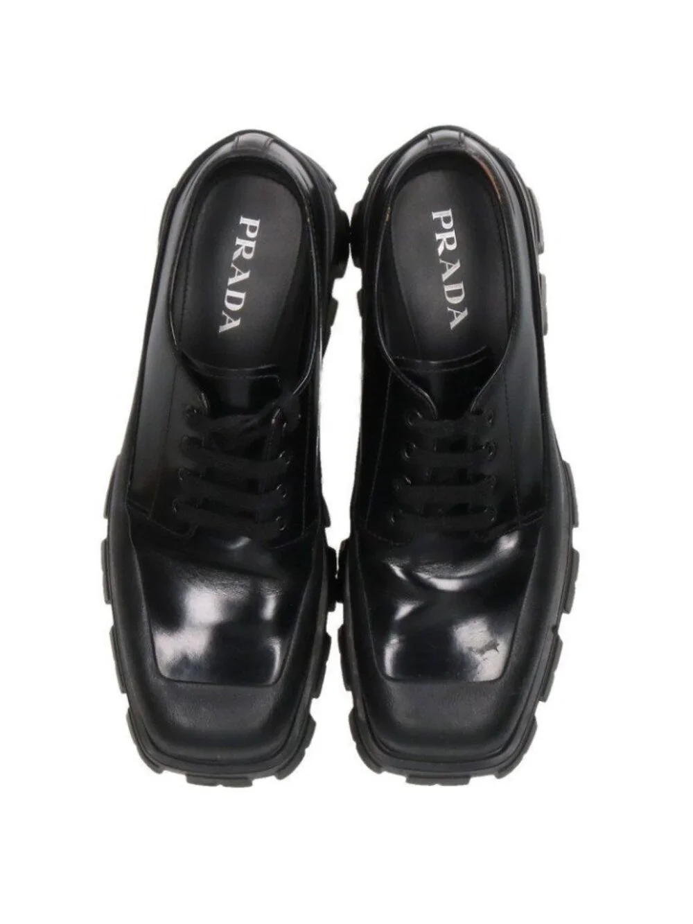 Prada Monolith Square Toe Derby Shoes